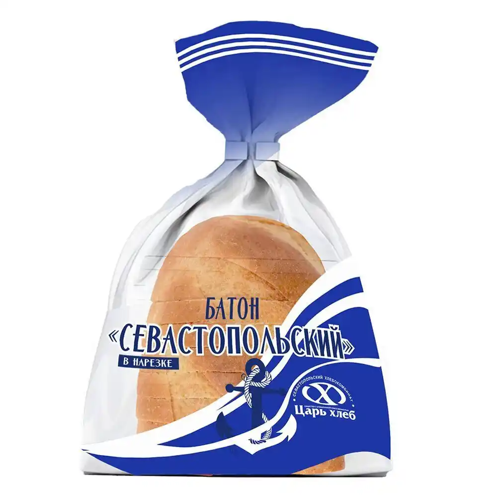 Батон 200 г Царь хлеб Севастопольский половина нарез п/эт