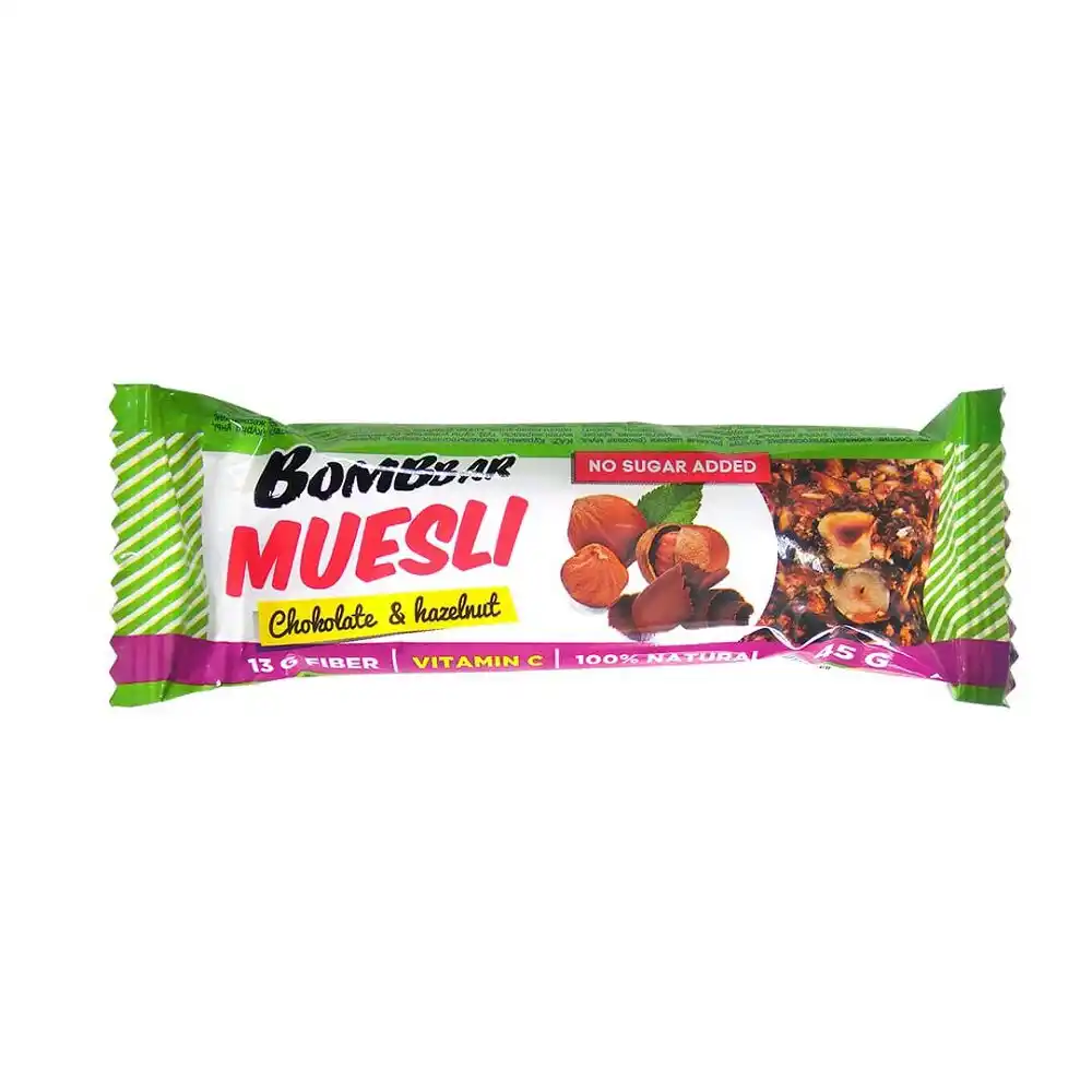 Батончик 45г BOMBBAR  мюсли неглазирован.мультизлак. "Фундук" м/уп