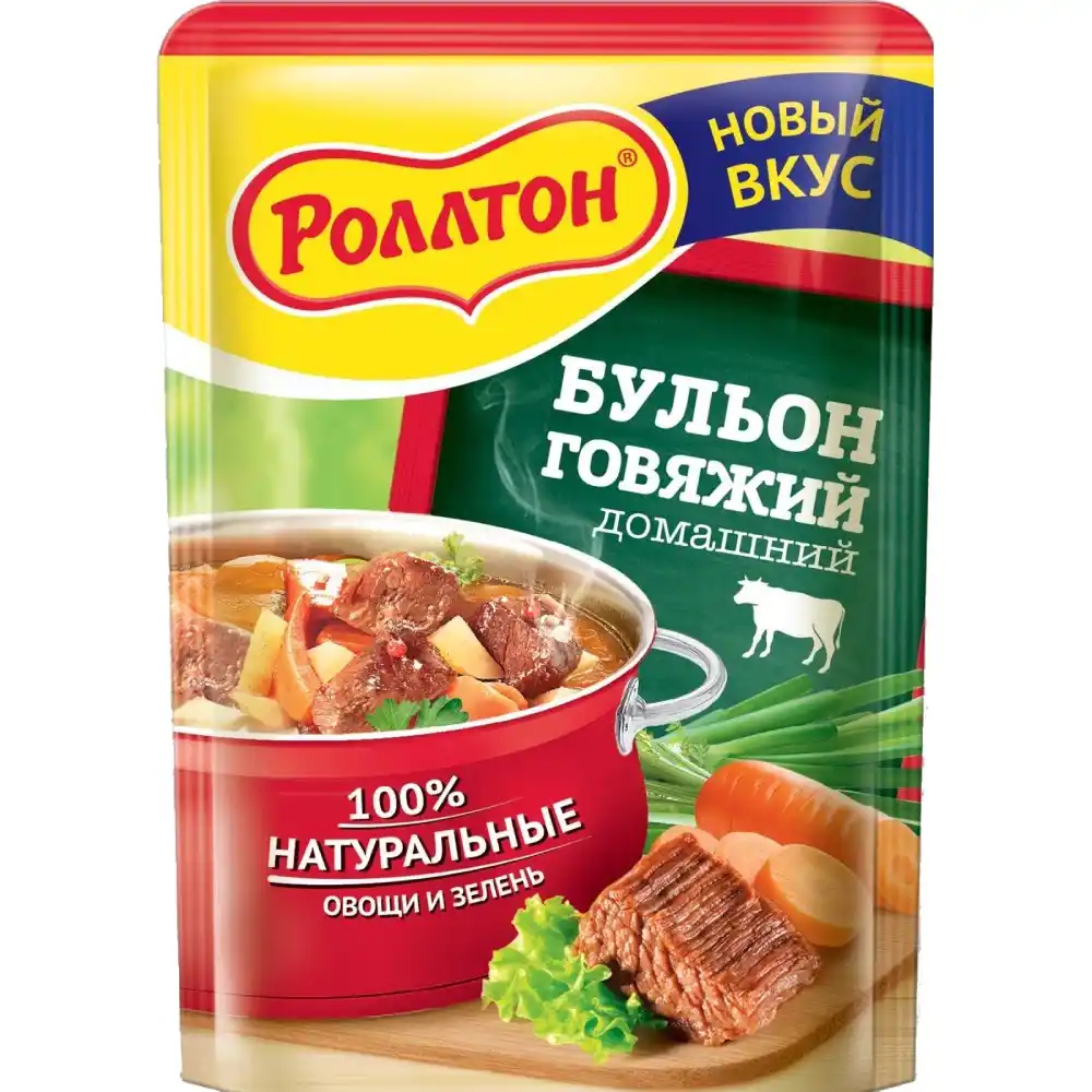 Бульон 90гр Роллтон Говяжий домашний м/уп