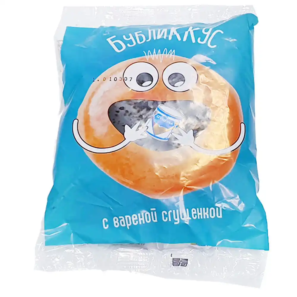 Булочка 150 г Крымхлеб БублиККус с вареной сгущенкой начинкой п/эт