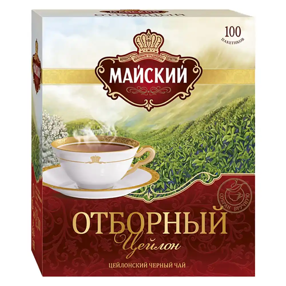 Чай (100 ф/п х 2 г) Майский Отборный черный с/нит к/уп