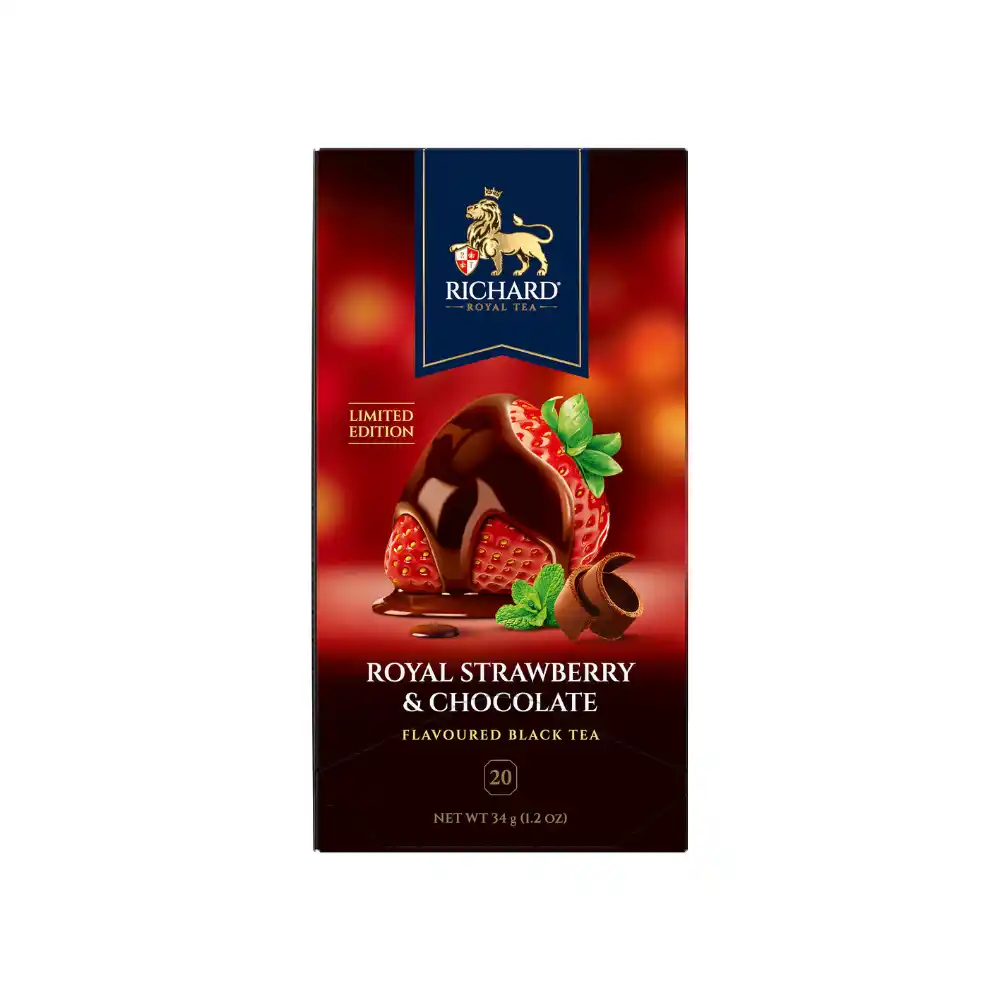 Чай (20 ф/п х 1,7 г) Richard Royal Strawberry Chocolate черный ароматн. к/уп