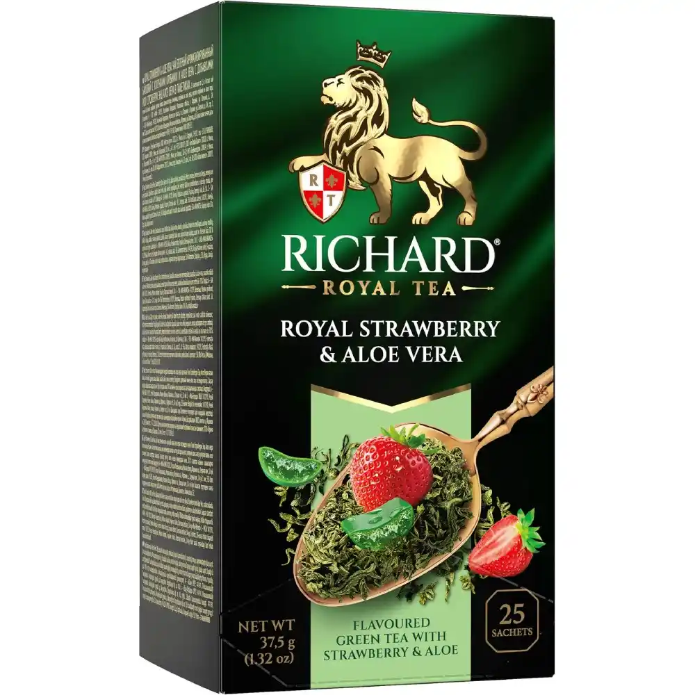 Чай (25ф/п по 1.5 г) Richard Royal Strawberry & Aloe Vera  зелёный в сашетах к/уп