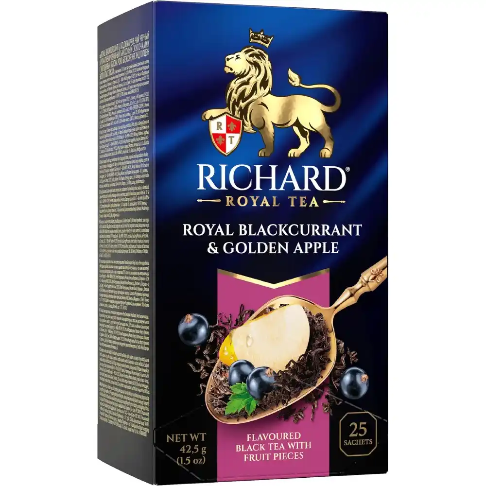 Чай (25ф/п по 1.7 г) Richard Royal Blackcurrant & Golden Apple  черный в сашетах к/уп