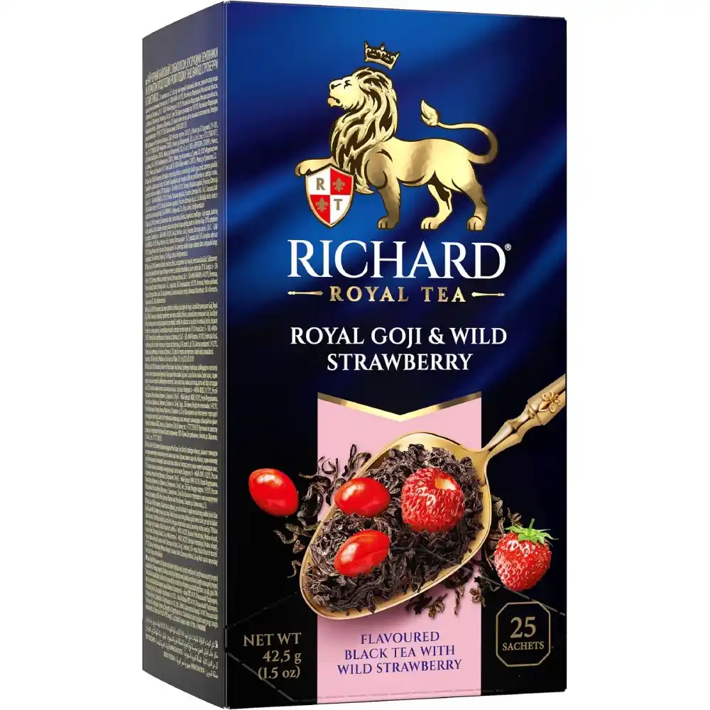 Чай (25ф/п по 1.7 г) Richard Royal Goji & Wild Strawberry черный в сашетах к/уп