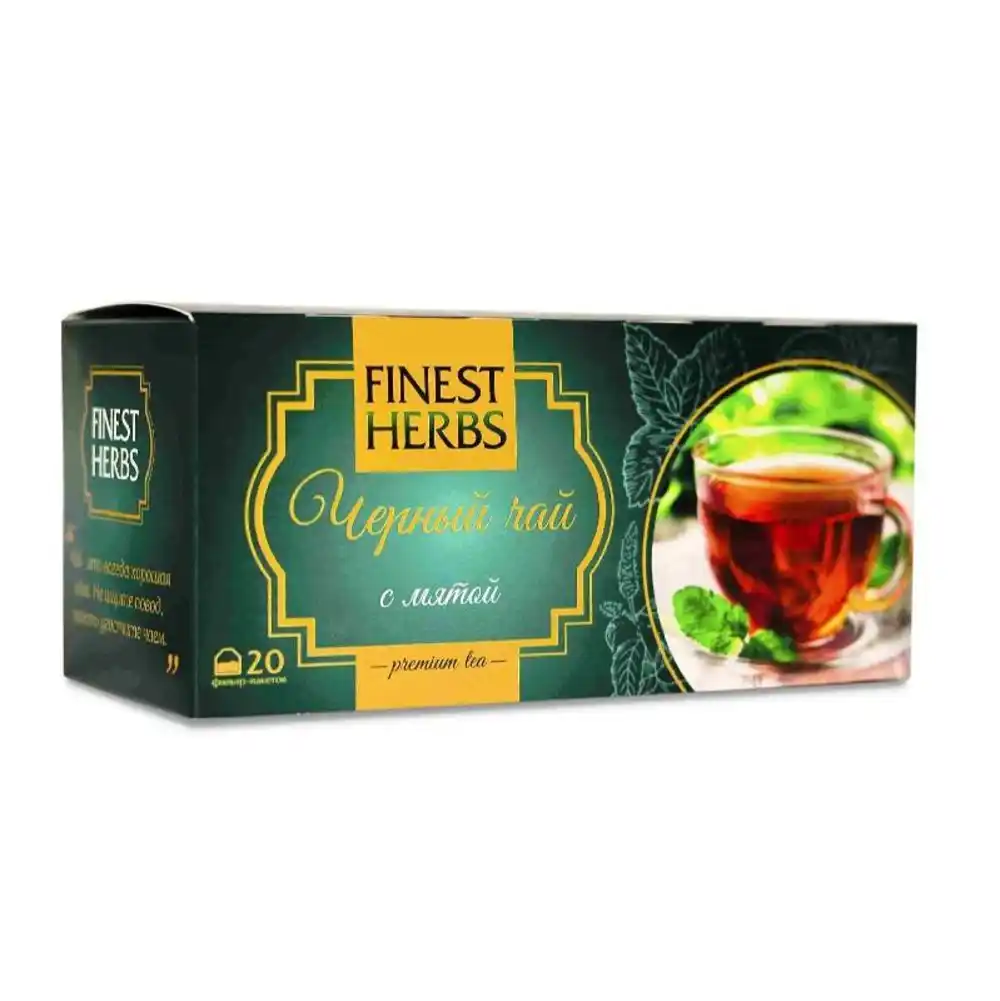 Чай 30 г Чайные традиции Крыма Черный чай с мятой к/уп