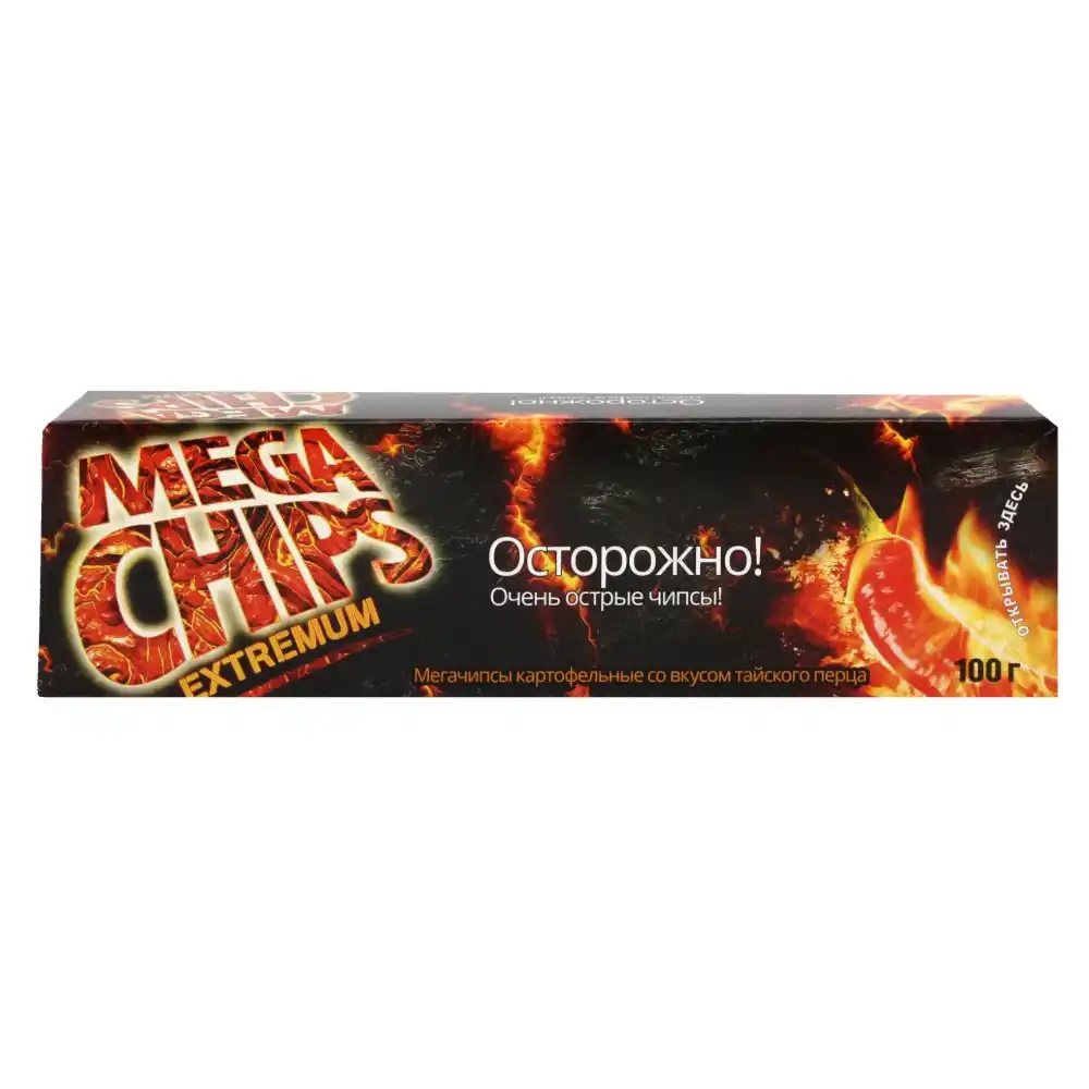 Чипсы 100гр Mega Chips Экстрим тайский перец к/уп