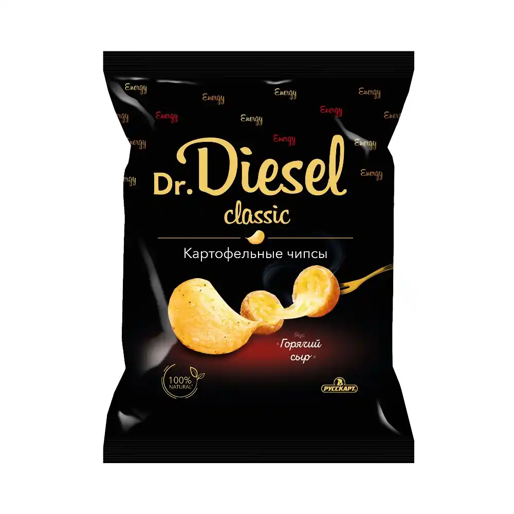 Чипсы 120гр Dr. Diesel со вкусом горячий сыр м/уп