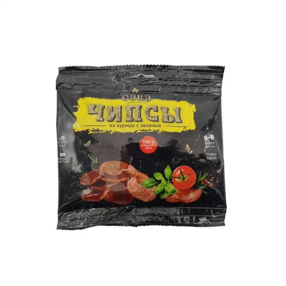 Чипсы 30г САВА из курицы с зеленью п/к газ/уп
