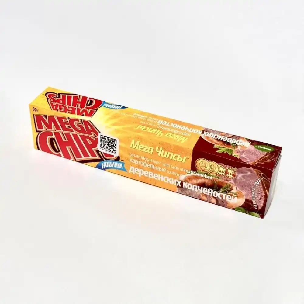 Чипсы 50гр Mega Chips Деревенские копчёности к/уп