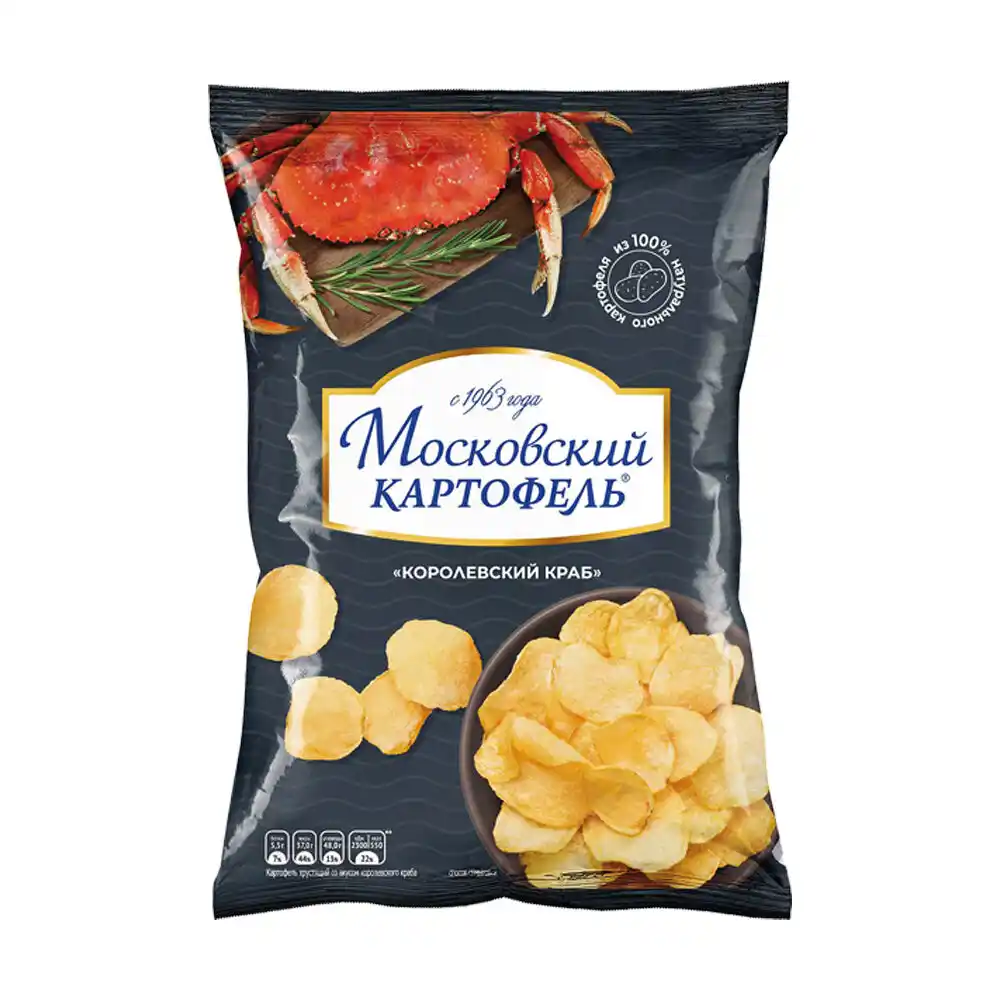 Чипсы 60г Московский Картофель Королевский краб м/уп