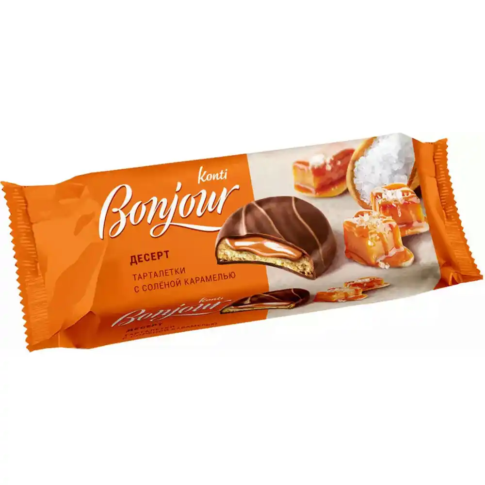 Десерт 220 гр Bonjour Konti с соленой карамелью фл-пак