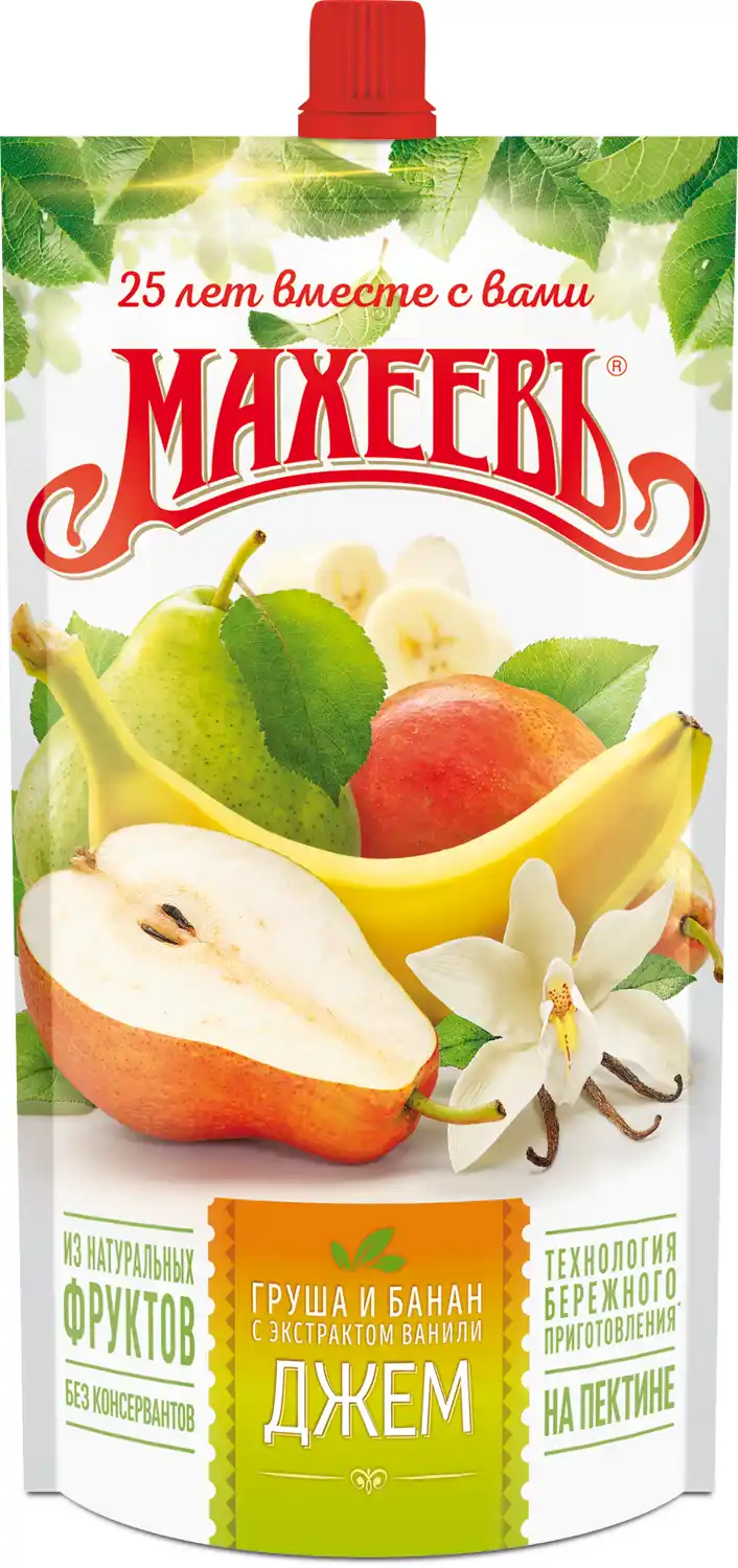Джем 300 гр Махеевъ Груша и банан с экстрактом ванили д/п