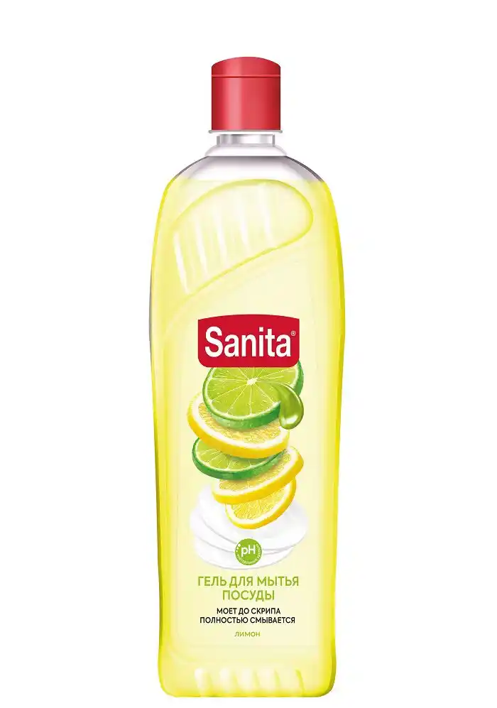 Гель д/мытья посуды 1 л Sanita Лимон пл/ф