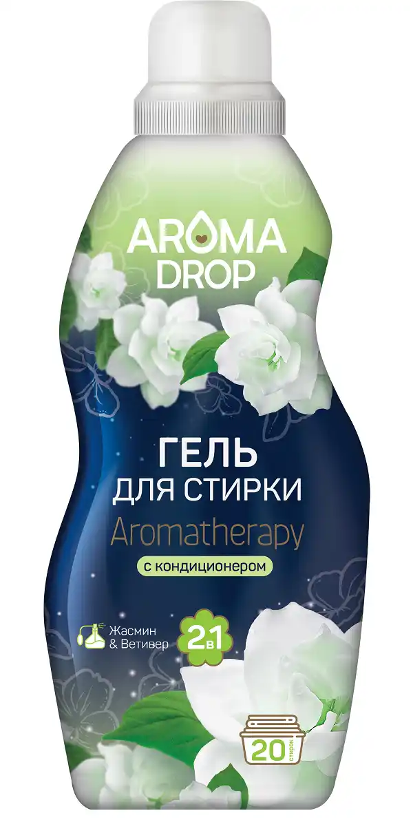 Гель для стирки 1 л AROMA DROP 2 в 1 Aromatherapy Жасмин и Ветивер пл/ф