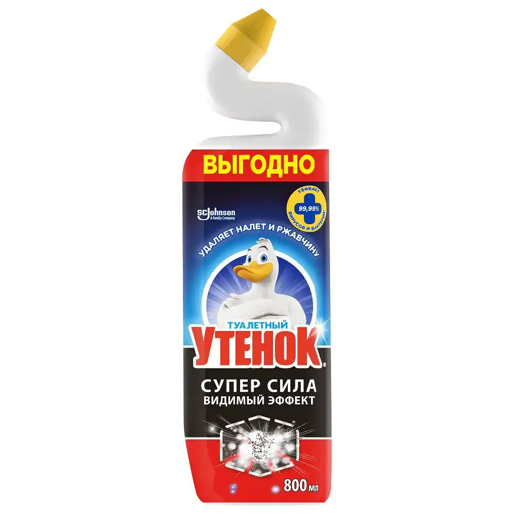 Гель для унитаза 800 мл Туалетный утенок Видимый Эффект ПЭТ