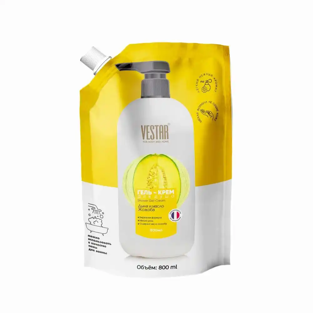 Гель-крем для душа 800 мл Vestar Дыня и масло жожоба д/пак