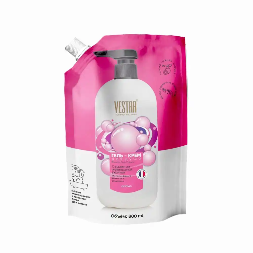 Гель-крем для душа 800 мл Vestar С ароматом жевательной резинки д/пак