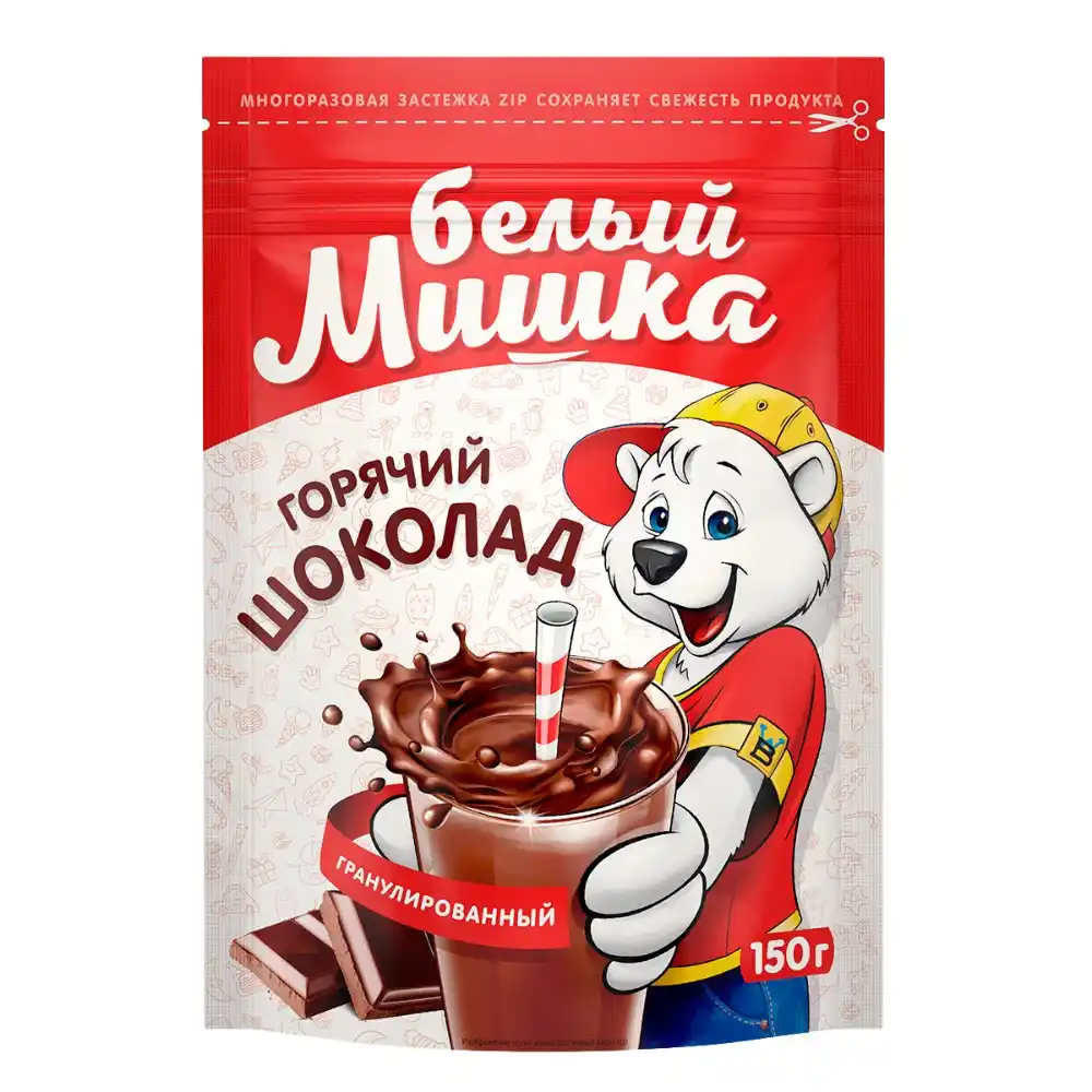Горячий шоколад 150г Белый Мишка м/уп