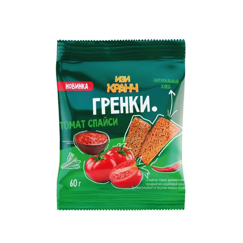 Гренки 60 г Изи Кранч ржаные со вкусом томата СПАЙСИ м/уп