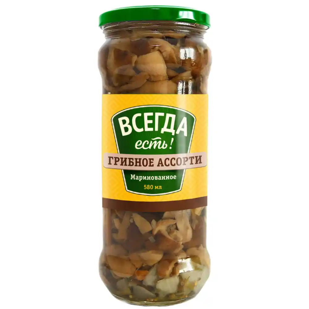 Грибы 0.58 л Всегда есть ассорти маринов. ст/банка