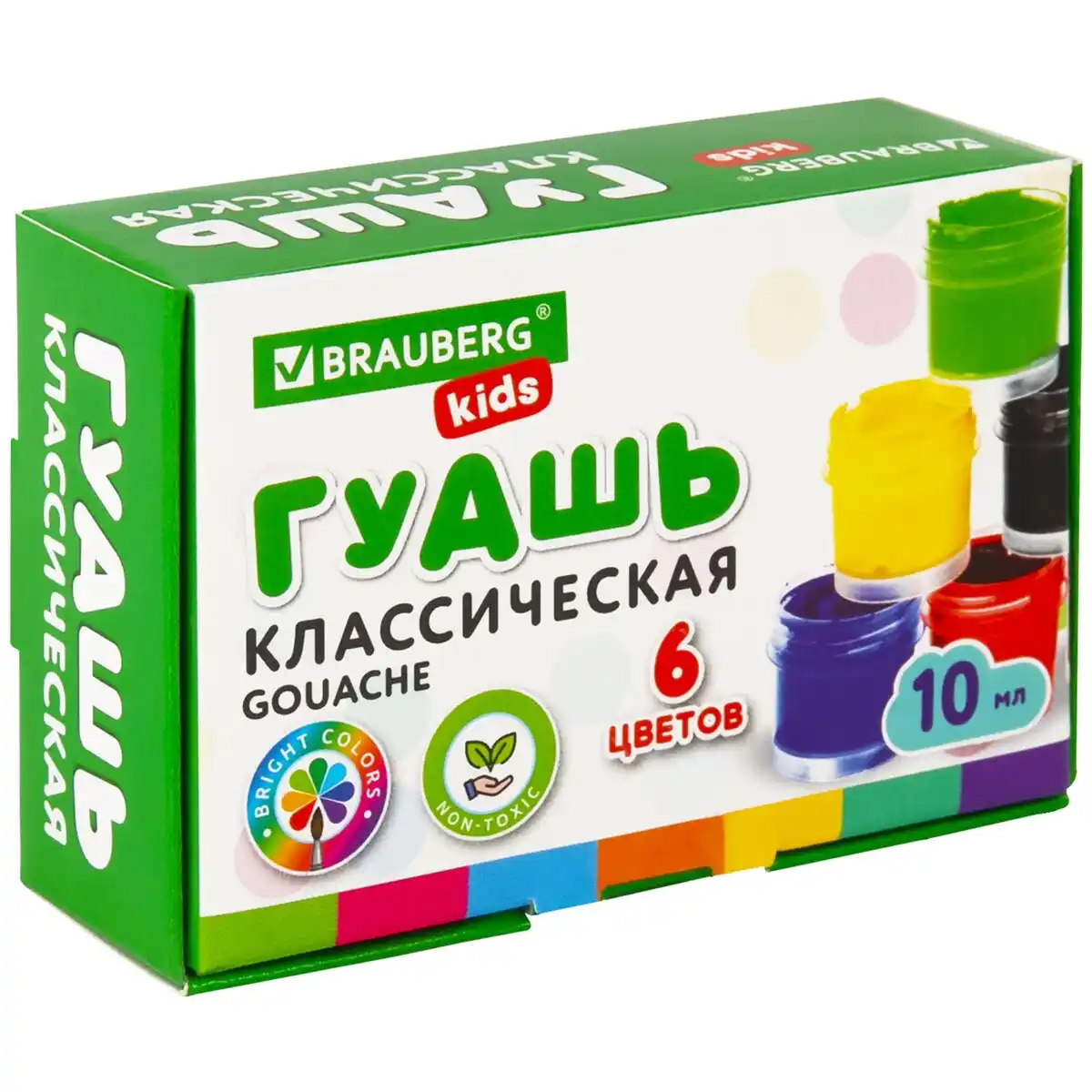 Гуашь 6цв BRAUBERG KIDS NEW 192374 б/уп