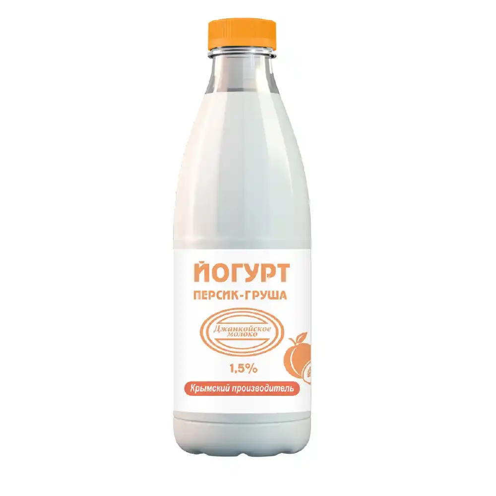 Йогурт 0,9 кг Джанкойское молоко Персик-груша 1,5% пл/бут