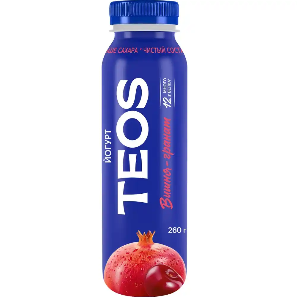 Йогурт 260 г Тeos Active Вишня-гранат 1,8% п/бут