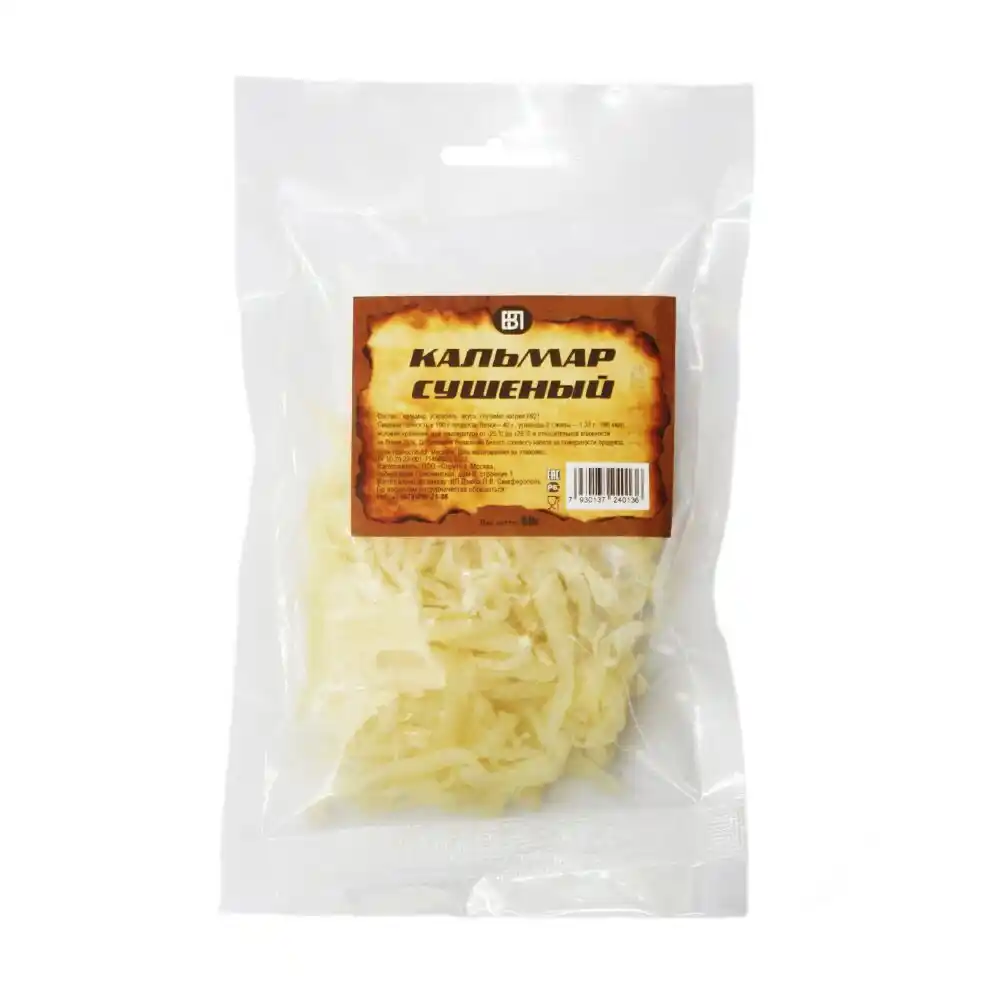 Кальмар сушеный 50г ПВ в/уп