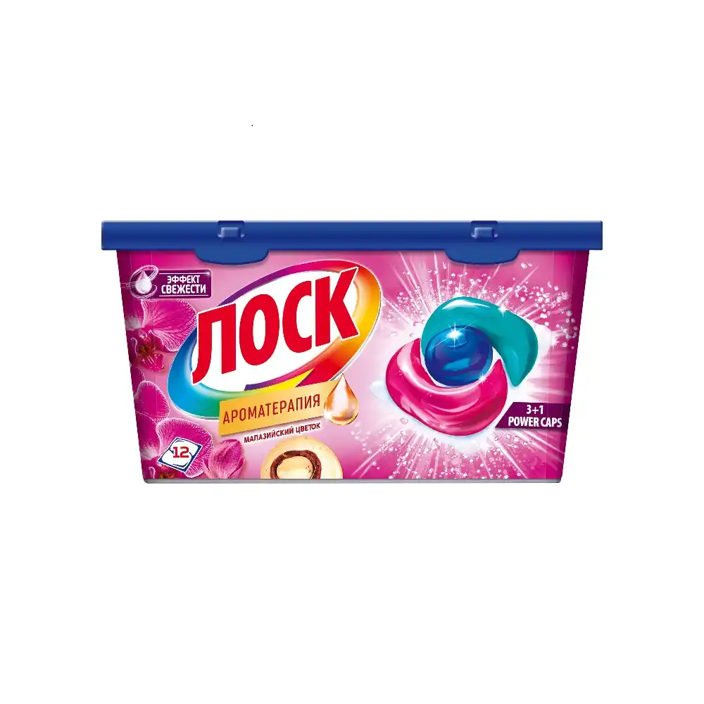 Капсулы д/стирки 12шт Лоск Малазийский цветок пл/уп