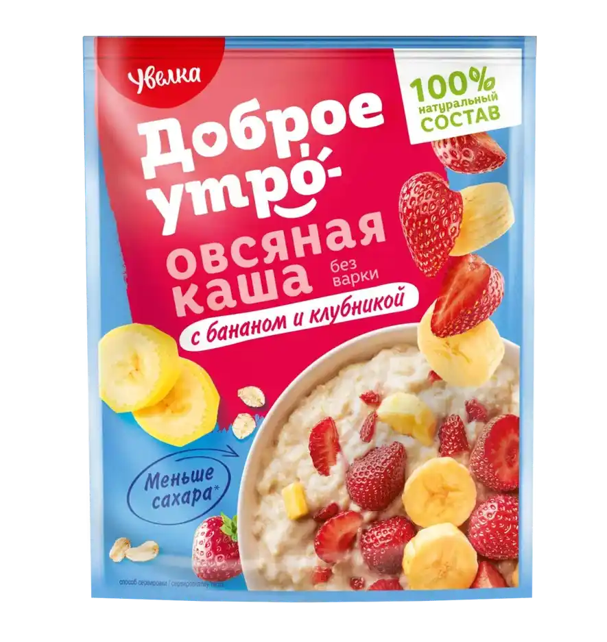 Каша 40 гр Увелка с бананом и клубникой м/уп