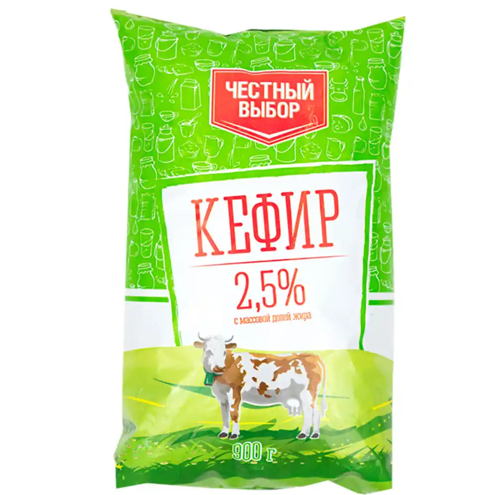 Кефир 0,9 л Честный выбор 2,5% п/эт