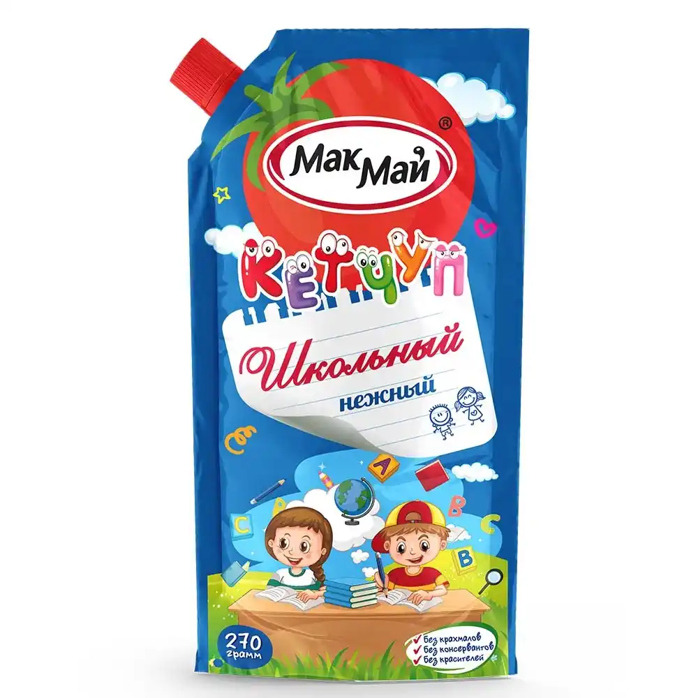 Кетчуп 270гр МакМай Школьный Нежный Дой-пак