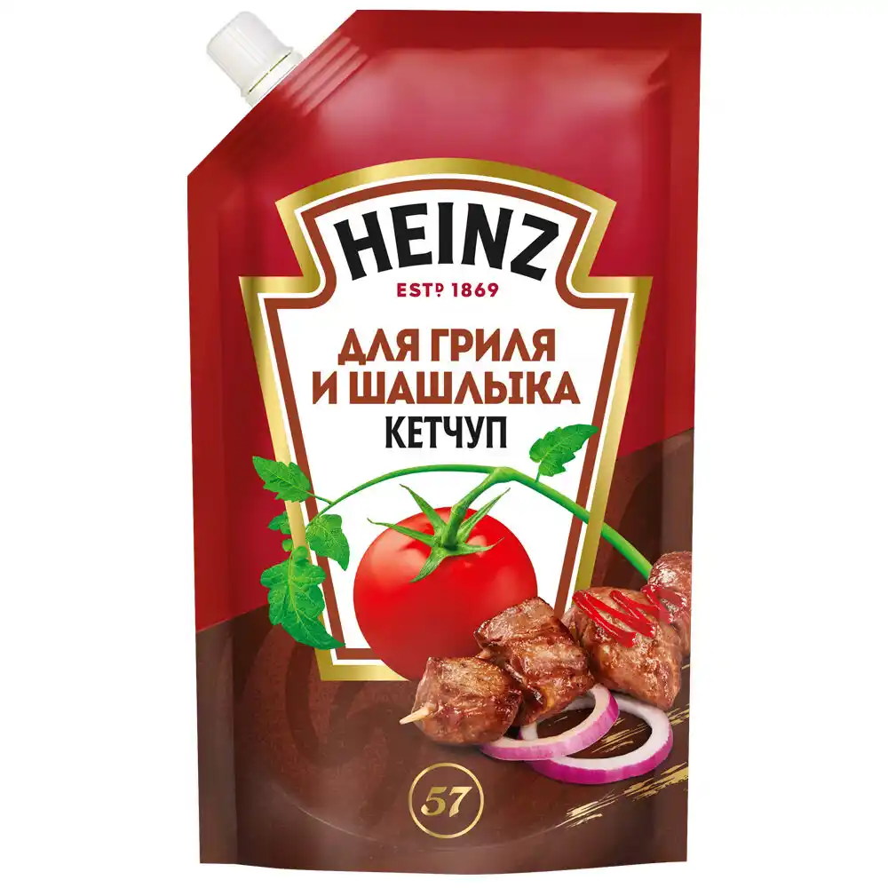 Кетчуп 320 г Heinz Для Гриля и шашлыка д/пак