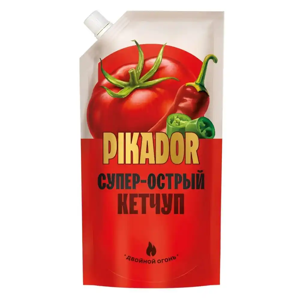 Кетчуп 500гр Pikador Супер-острый Дой-пак