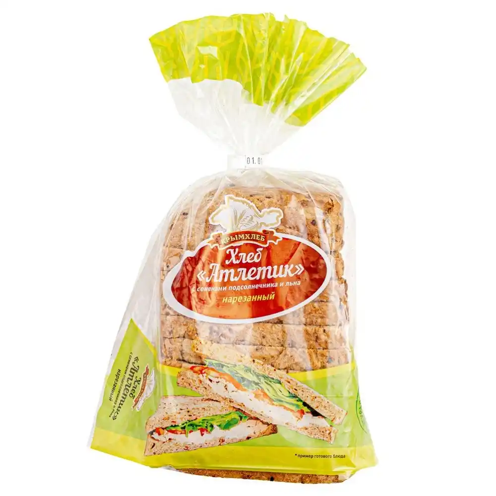 Хлеб 300 г Крымхлеб Тостерный Атлетик формовой нарезка п/эт
