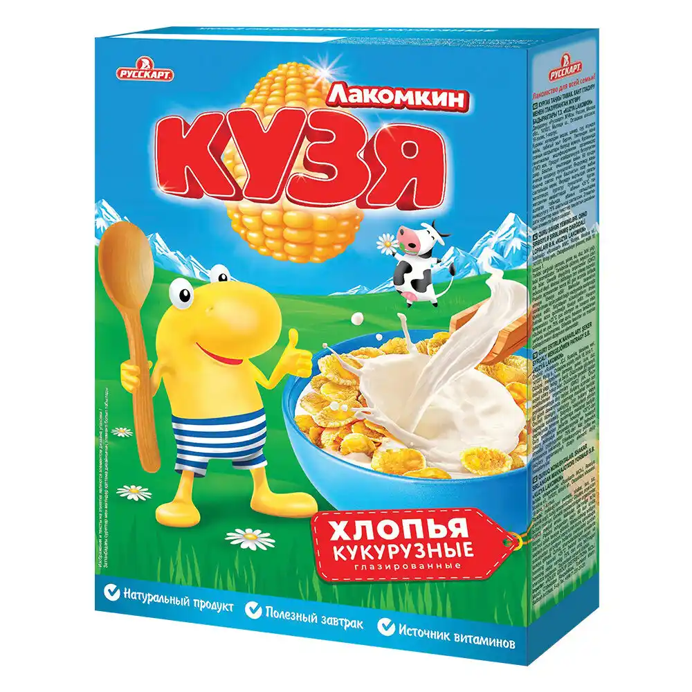 Хлопья кукурузные 250гр Кузя Лакомкин Глазированные к/уп