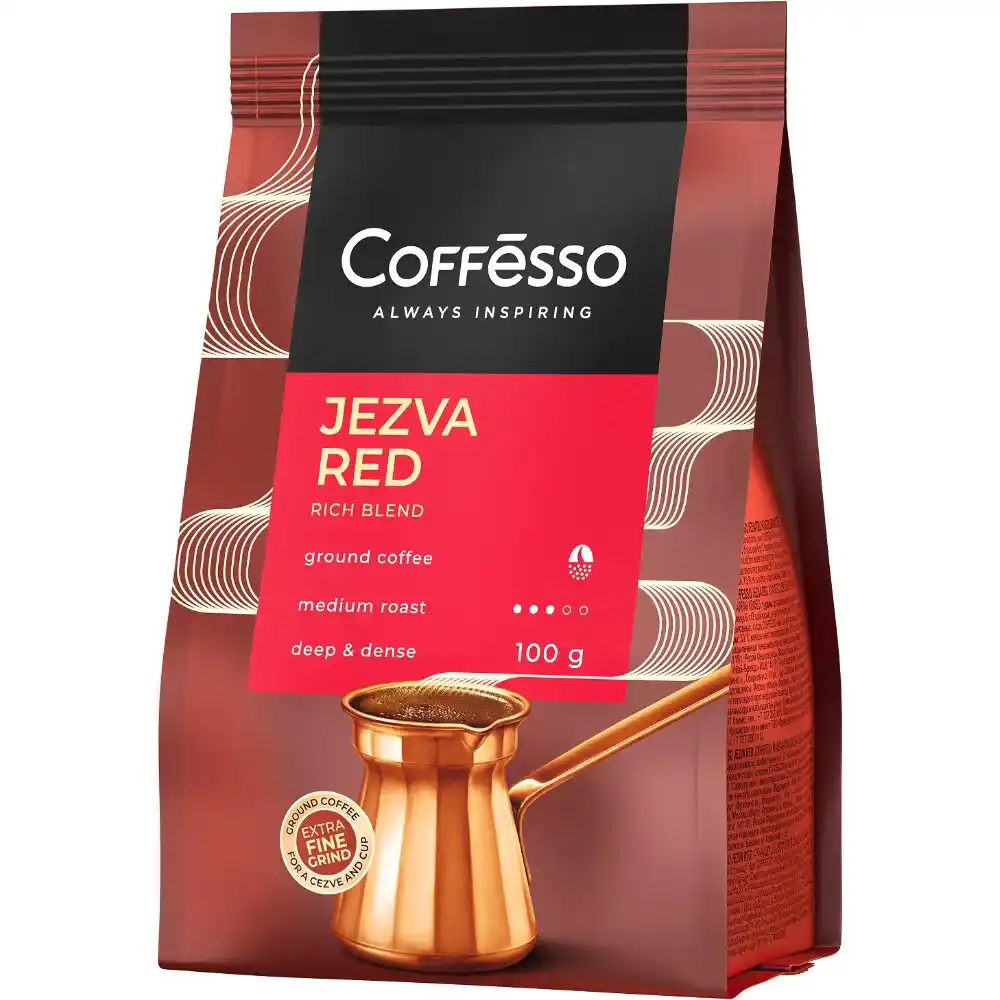 Кофе 100гр Coffesso JEZVA RED Молотый м/уп