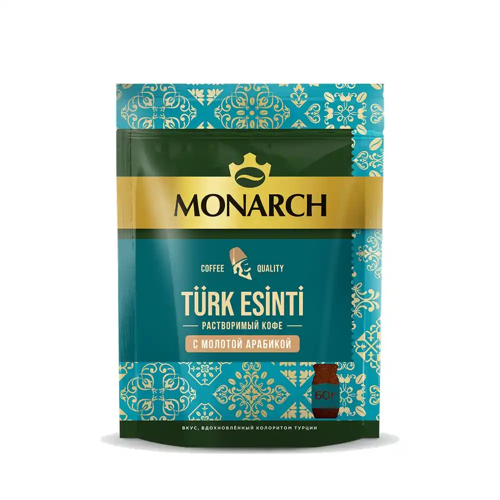 Кофе 60 г MONARCH ТУРЕЦКИЙ БРИЗ растворимый сублимированный c добав.натурального жарен.молотого м/уп
