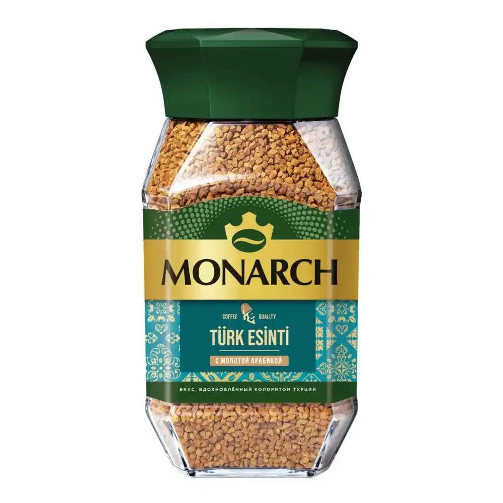 Кофе 90 г MONARCH TURK ESINTI сублимированный c добав.натурального жарен.молотого ст/б
