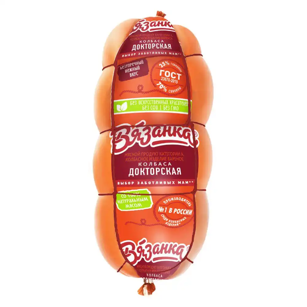 Колбаса 400г Вязанка Докторская ГОСТ вар вектор