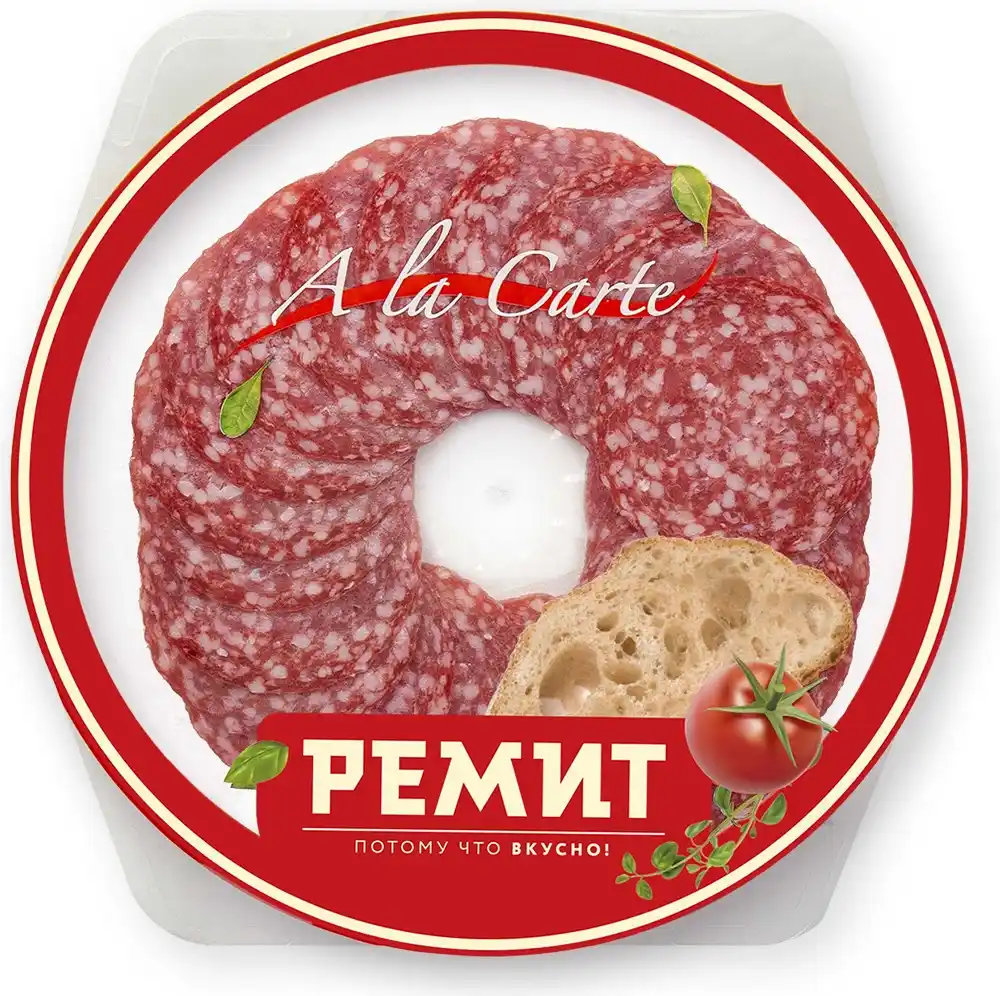 Колбаса 80г Ремит Salame с/к нарезка (тарелка) вак/уп
