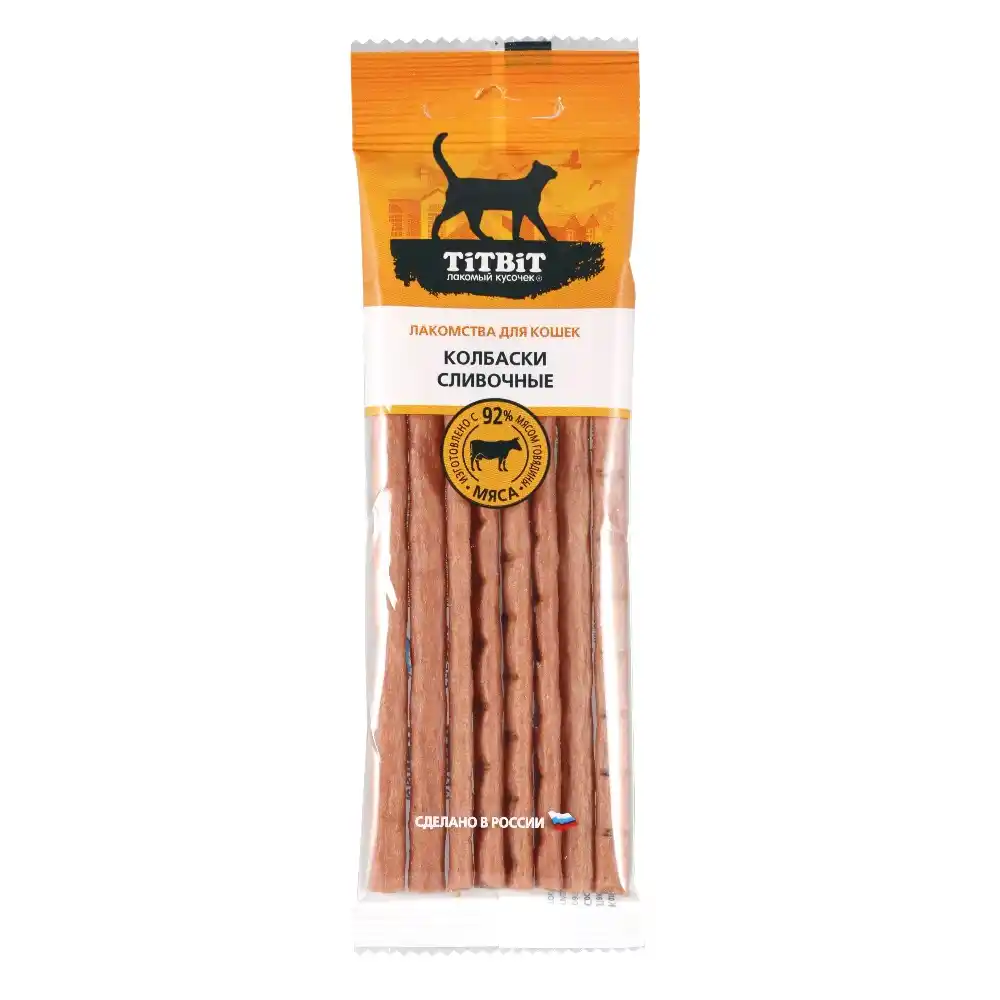Колбаски 30г TitBit Сливочные для кошек Золотая коллекция м/уп