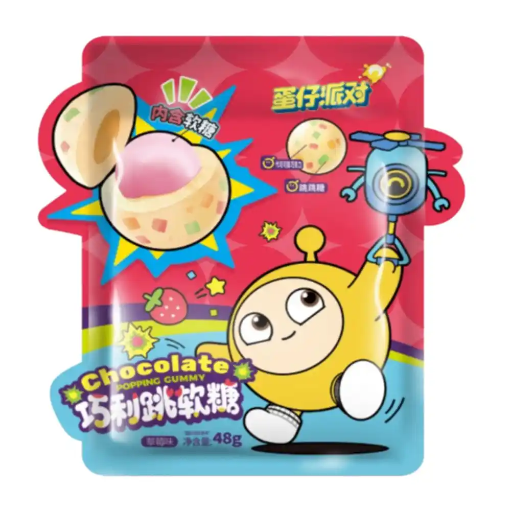 Конфета-шипучка 48гр HaoLiYuan Со вкусом шоколада и клубники м/уп