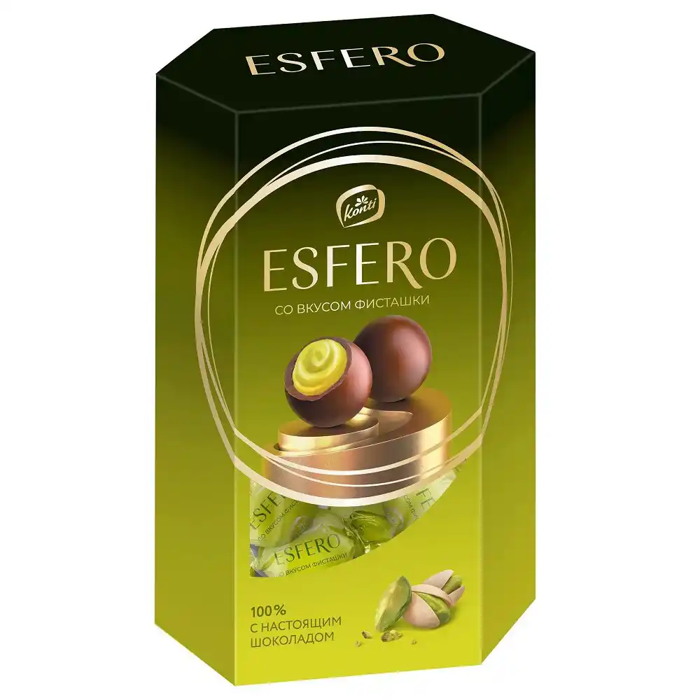 Конфеты 186гр Konti Esfero со вкусом фисташки к/уп