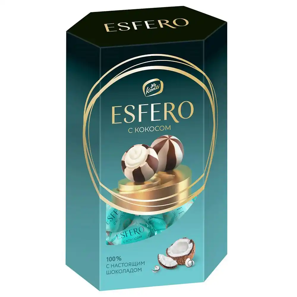 Конфеты 186гр Konti Esfero со вкусом кокоса к/уп