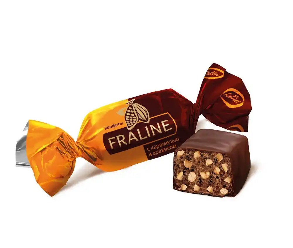 Конфеты Konti FRALINE с карамелью и арахисом б/уп
