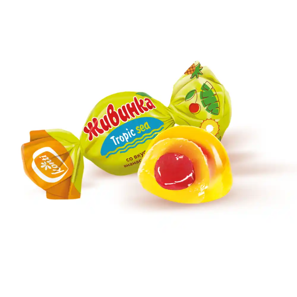 Конфеты Конти Живинка Tropic Sea со вкусом ананас-вишня б/уп