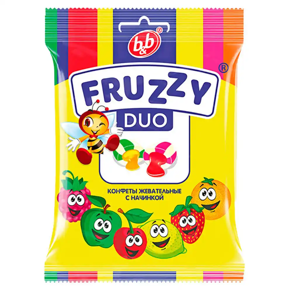 Конфеты жевательные Фруззи дуо микс б/уп
