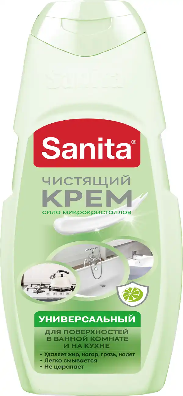 Крем чистящий 0,6 л Sanita Универсальный Зеленый чай и Лайм пл/ф